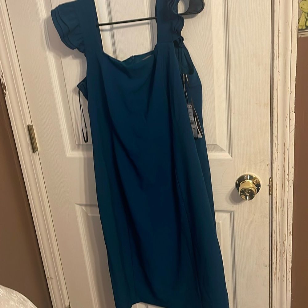 Donna Ricco New York Square Neck Ruffle Sleeved Dress NWT Size 10